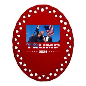 Donald Trump Fist Pump Ceramic Oval Ornament