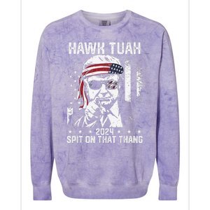 Donal Trump Funny Hawk Tush Spit On That Thang Gift Colorblast Crewneck Sweatshirt