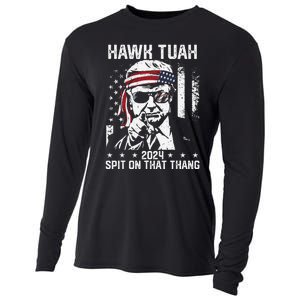 Donal Trump Funny Hawk Tush Spit On That Thang Gift Cooling Performance Long Sleeve Crew