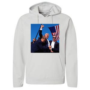 Donald Trump Fight Fist 2024 Performance Fleece Hoodie