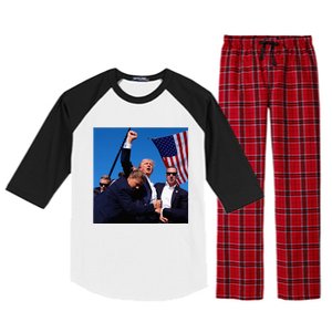 Donald Trump Fight Fist 2024 Raglan Sleeve Pajama Set