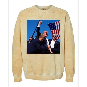 Donald Trump Fight Fist 2024 Colorblast Crewneck Sweatshirt