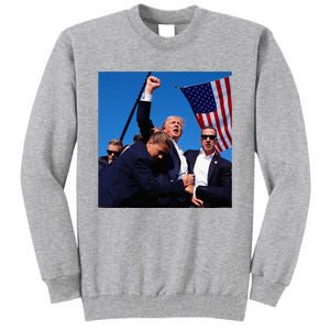 Donald Trump Fight Fist 2024 Tall Sweatshirt