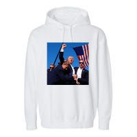 Donald Trump Fight Fist 2024 Garment-Dyed Fleece Hoodie