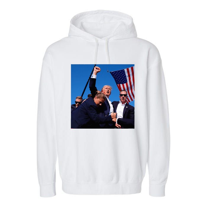 Donald Trump Fight Fist 2024 Garment-Dyed Fleece Hoodie