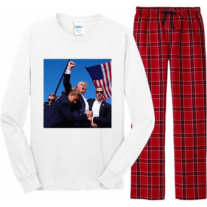 Donald Trump Fight Fist 2024 Long Sleeve Pajama Set