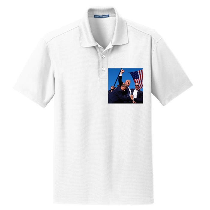 Donald Trump Fight Fist 2024 Dry Zone Grid Polo