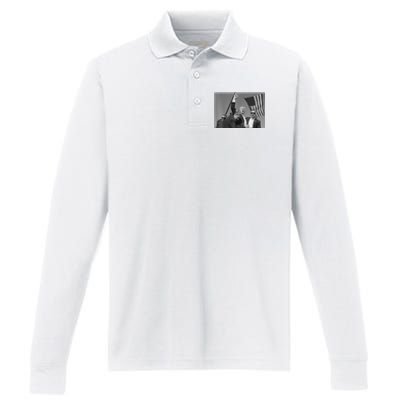 Donald Trump Fist Pump Performance Long Sleeve Polo