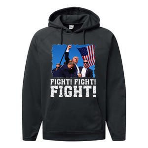 Donald Trump Fight Fighting Fighters Supporters Americans Performance Fleece Hoodie