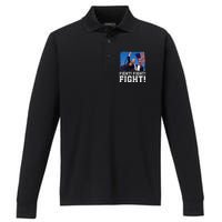 Donald Trump Fight Fighting Fighters Supporters Americans Performance Long Sleeve Polo