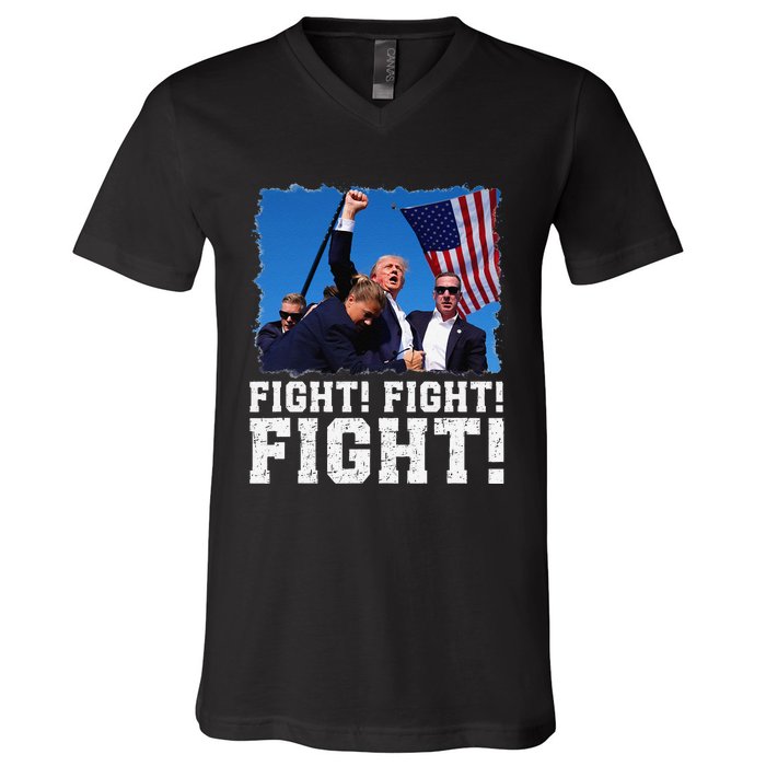 Donald Trump Fight Fighting Fighters Supporters Americans V-Neck T-Shirt