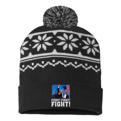 Donald Trump Fight Fighting Fighters Supporters Americans USA-Made Snowflake Beanie