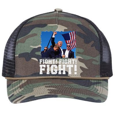 Donald Trump Fight Fighting Fighters Supporters Americans Retro Rope Trucker Hat Cap