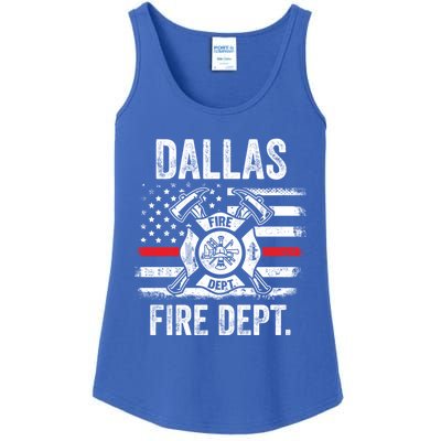 Dallas Texas Fire Departt Thin Red Line Fire Cool Gift Ladies Essential Tank