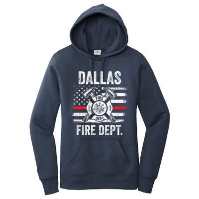 Dallas Texas Fire Departt Thin Red Line Fire Cool Gift Women's Pullover Hoodie