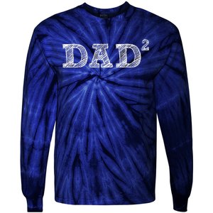 Dad2 Two  Fathers Day Father Of Two Tie-Dye Long Sleeve Shirt