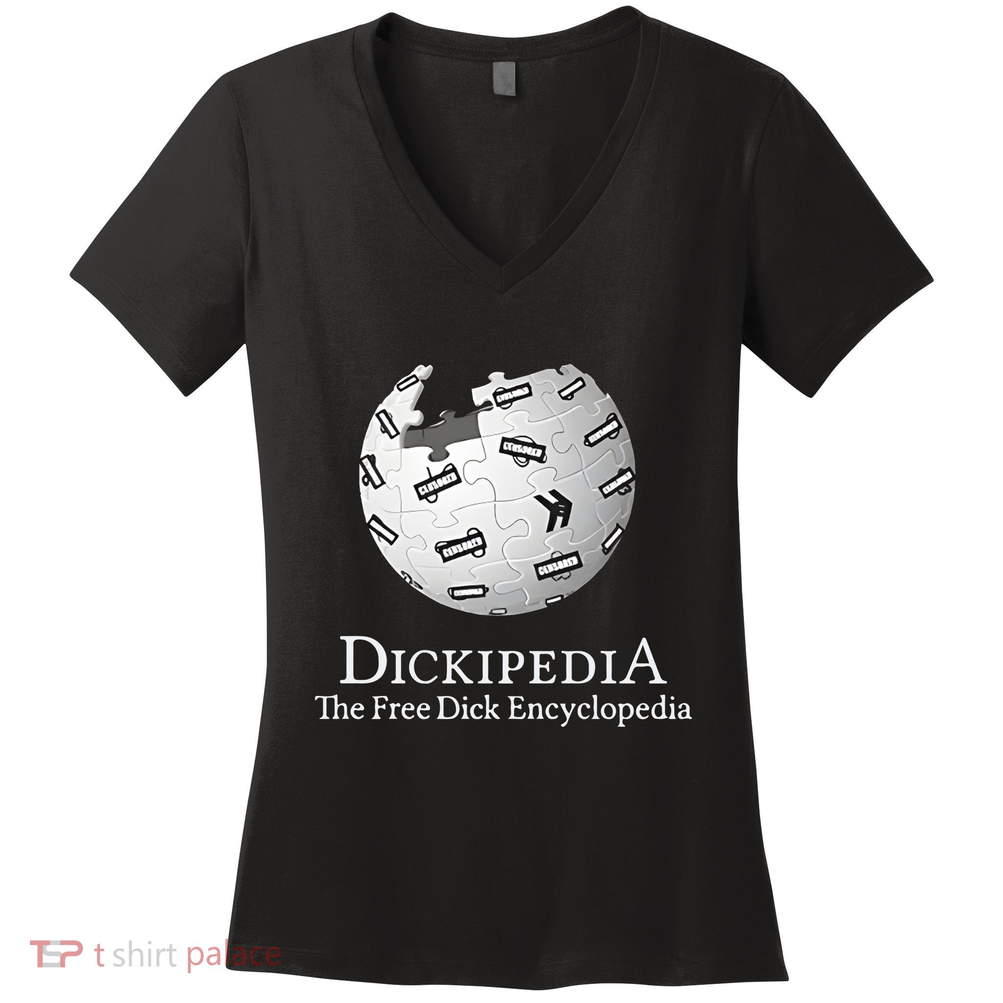 Dickipedia The Free Dick Encyclopedia Women's V-Neck T-Shirt