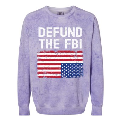 Defund The FBI American Flag Colorblast Crewneck Sweatshirt