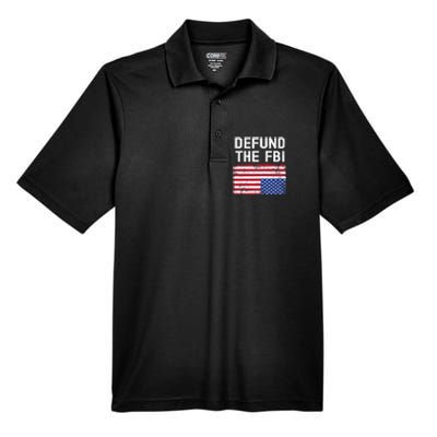 Defund The FBI American Flag Men's Origin Performance Pique Polo