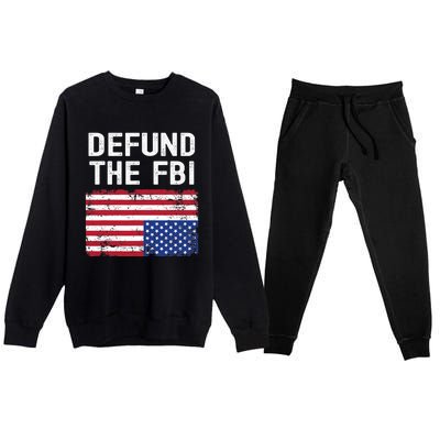 Defund The FBI American Flag Premium Crewneck Sweatsuit Set