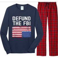 Defund The FBI American Flag Long Sleeve Pajama Set