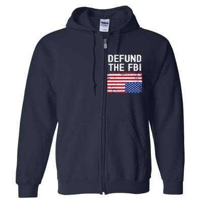 Defund The FBI American Flag Full Zip Hoodie