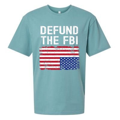 Defund The FBI American Flag Sueded Cloud Jersey T-Shirt