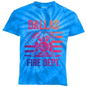 Dallas Texas Fire Departt Thin Red Line Fire Gift Kids Tie-Dye T-Shirt