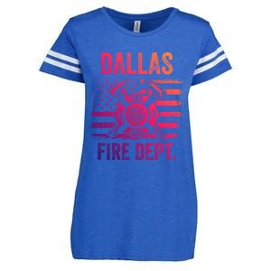 Dallas Texas Fire Departt Thin Red Line Fire Gift Enza Ladies Jersey Football T-Shirt