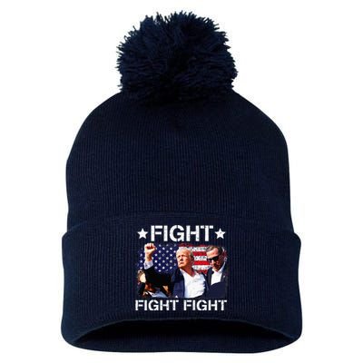 Donald Trump Fight Fist 2024 Pom Pom 12in Knit Beanie