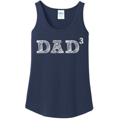 Dad3 Three  Fathers Day Father Of Three Ladies Essential Tank