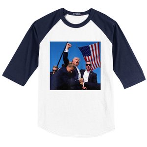 Donald Trump Fight Fist 2024 Raglan Baseball Baseball Sleeve Shirt