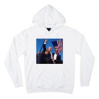 Donald Trump Fight Fist 2024 Raglan Baseball Hoodie