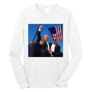 Donald Trump Fight Fist 2024 Raglan Baseball Long Sleeve Shirt