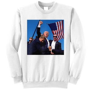 Donald Trump Fight Fist 2024 Raglan Baseball Sweatshirt