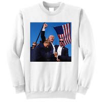 Donald Trump Fight Fist 2024 Raglan Baseball Sweatshirt