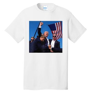 Donald Trump Fight Fist 2024 Raglan Baseball Tall T-Shirt