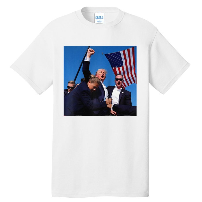 Donald Trump Fight Fist 2024 Raglan Baseball Tall T-Shirt