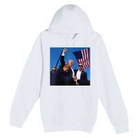 Donald Trump Fight Fist 2024 Raglan Baseball Premium Pullover Hoodie