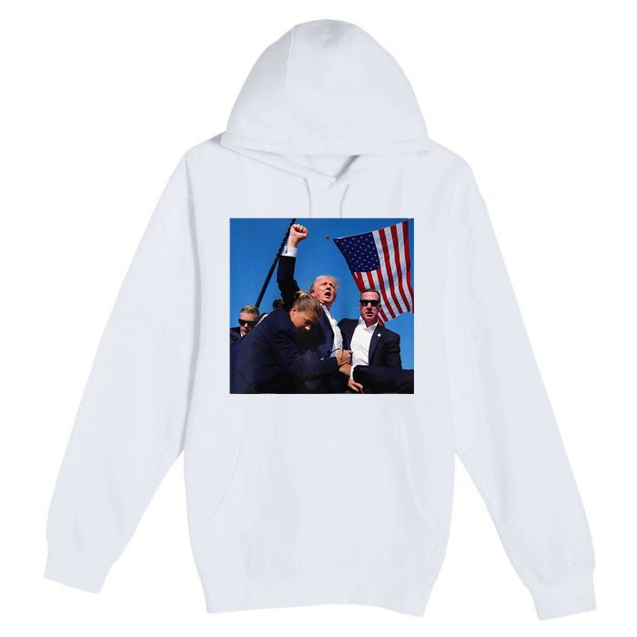 Donald Trump Fight Fist 2024 Raglan Baseball Premium Pullover Hoodie