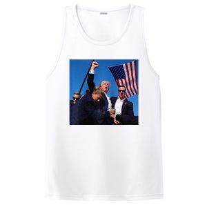 Donald Trump Fight Fist 2024 Raglan Baseball PosiCharge Competitor Tank