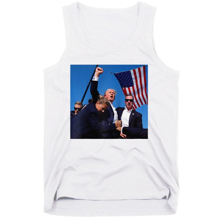 Donald Trump Fight Fist 2024 Raglan Baseball Tank Top