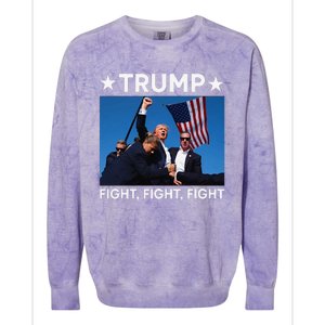 Donald Trump Fight Fist 2024 Colorblast Crewneck Sweatshirt