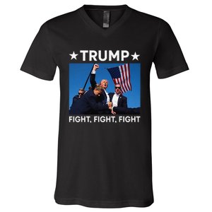 Donald Trump Fight Fist 2024 V-Neck T-Shirt