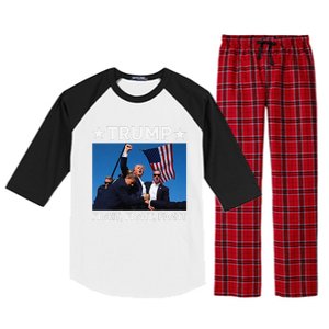 Donald Trump Fight Fist 2024 Raglan Sleeve Pajama Set