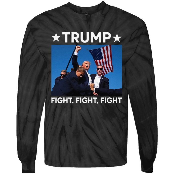 Donald Trump Fight Fist 2024 Tie-Dye Long Sleeve Shirt