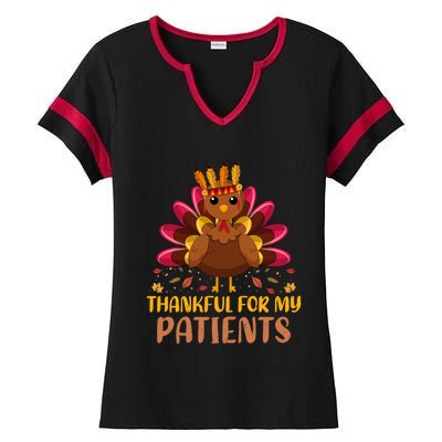 Doctor Thankful For My Patients Nurse Thanksgiving Meaningful Gift Ladies Halftime Notch Neck Tee