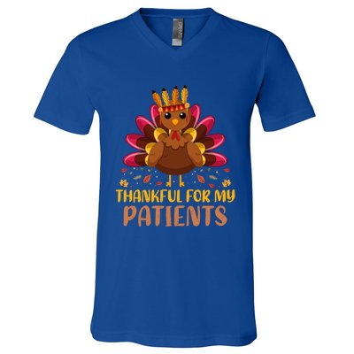 Doctor Thankful For My Patients Nurse Thanksgiving Meaningful Gift V-Neck T-Shirt