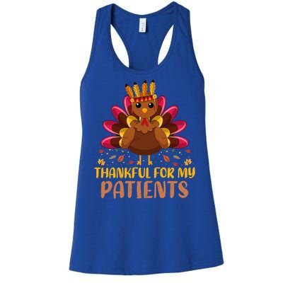 Doctor Thankful For My Patients Nurse Thanksgiving Meaningful Gift Women's Racerback Tank