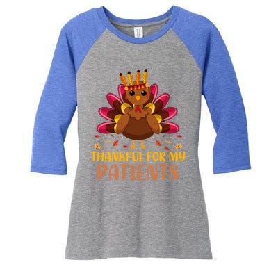 Doctor Thankful For My Patients Nurse Thanksgiving Meaningful Gift Women's Tri-Blend 3/4-Sleeve Raglan Shirt